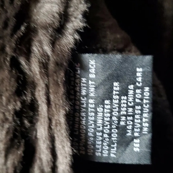 Gallery Brown Leather lined-fur Jacket Size Large - Picture 5 of 6